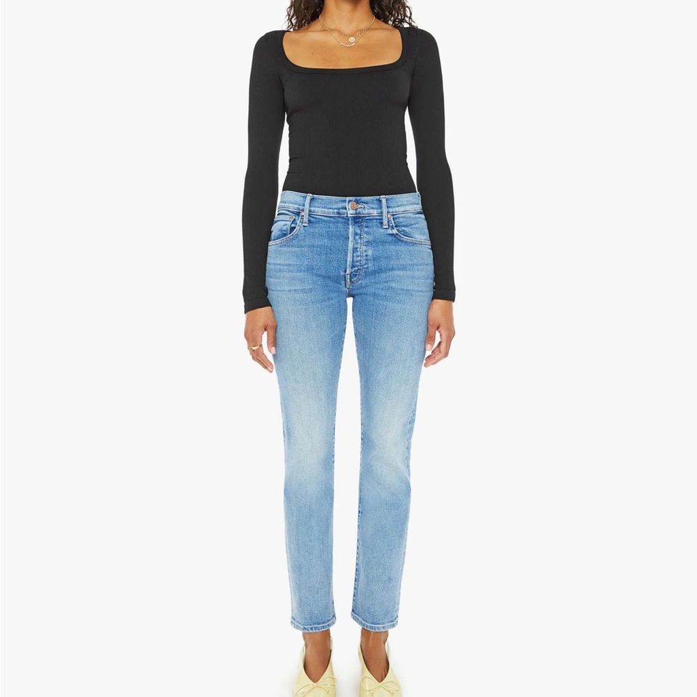 MOTHER Mid Rise Hiker Hover Straight Leg Jeans in Full Moon